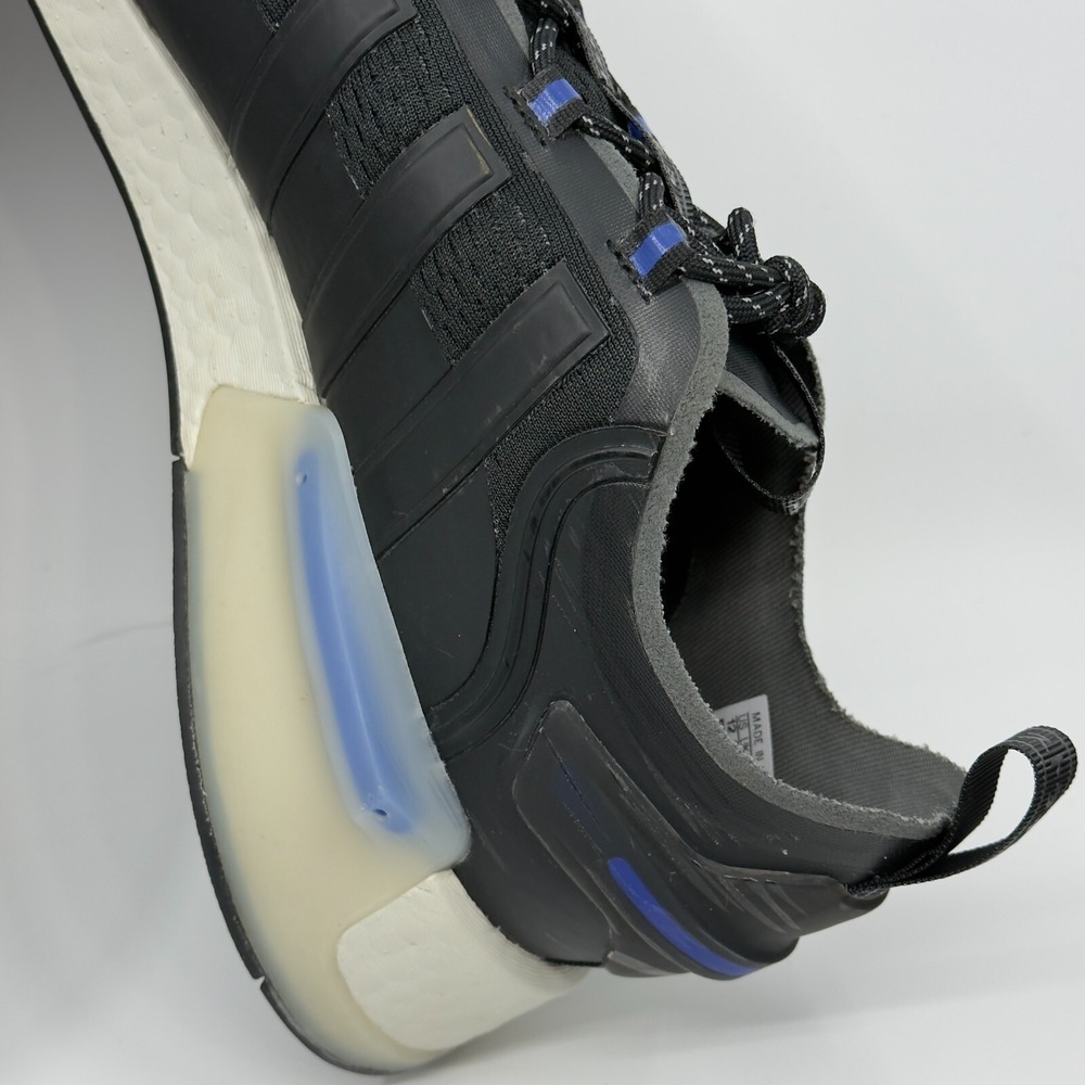 Adidas NMD v3 Mens 12 Black Blue White Rush Running Shoe Trainer Sneaker Stripes - Picture 12 of 16